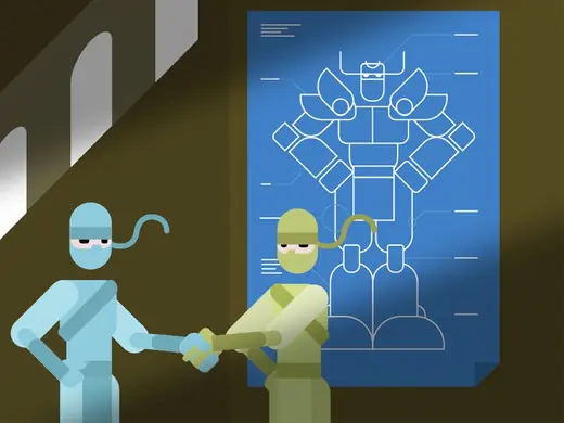 VivifyScrum EDU Robot Blueprint Illustration