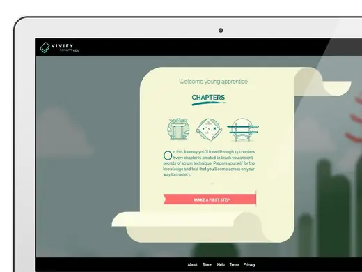 VivifyScrum EDU Tutorial illustration and UX