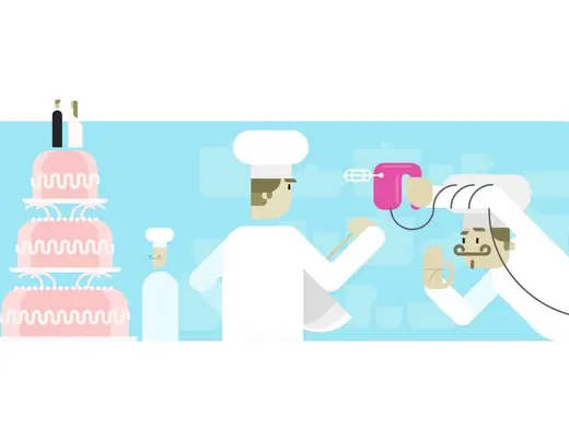 VivifyScrum EDU making a cake illustration