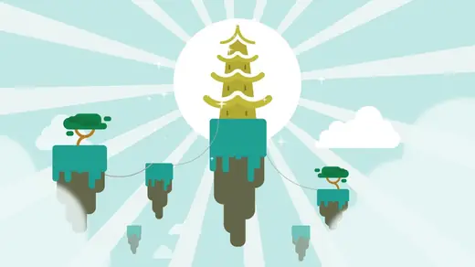 VivifyScrum EDU: Journey Ends animation: floating islands