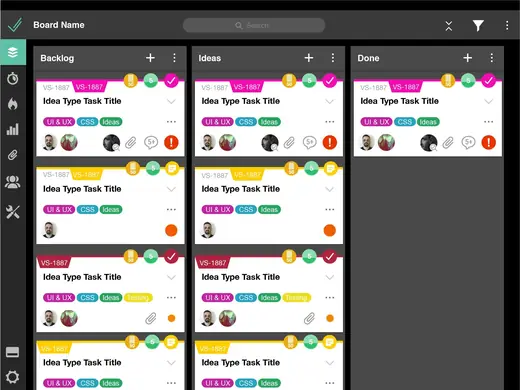 VivifyScrum iOS: iPad app: backlog board