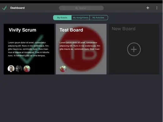 VivifyScrum iOS: iPad app: dashboard