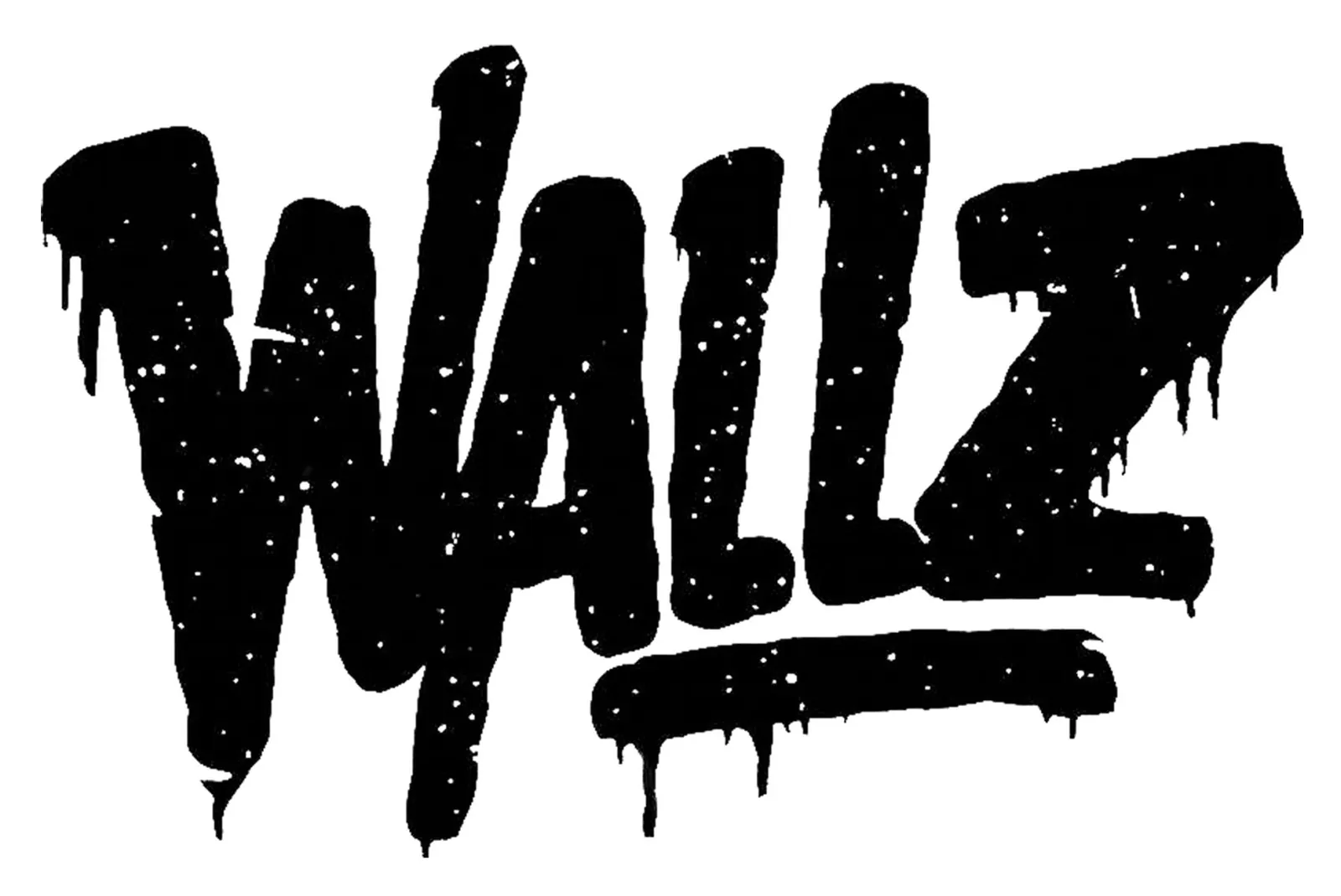 Wallz: Wallz drip-lettering logo with positioning marks