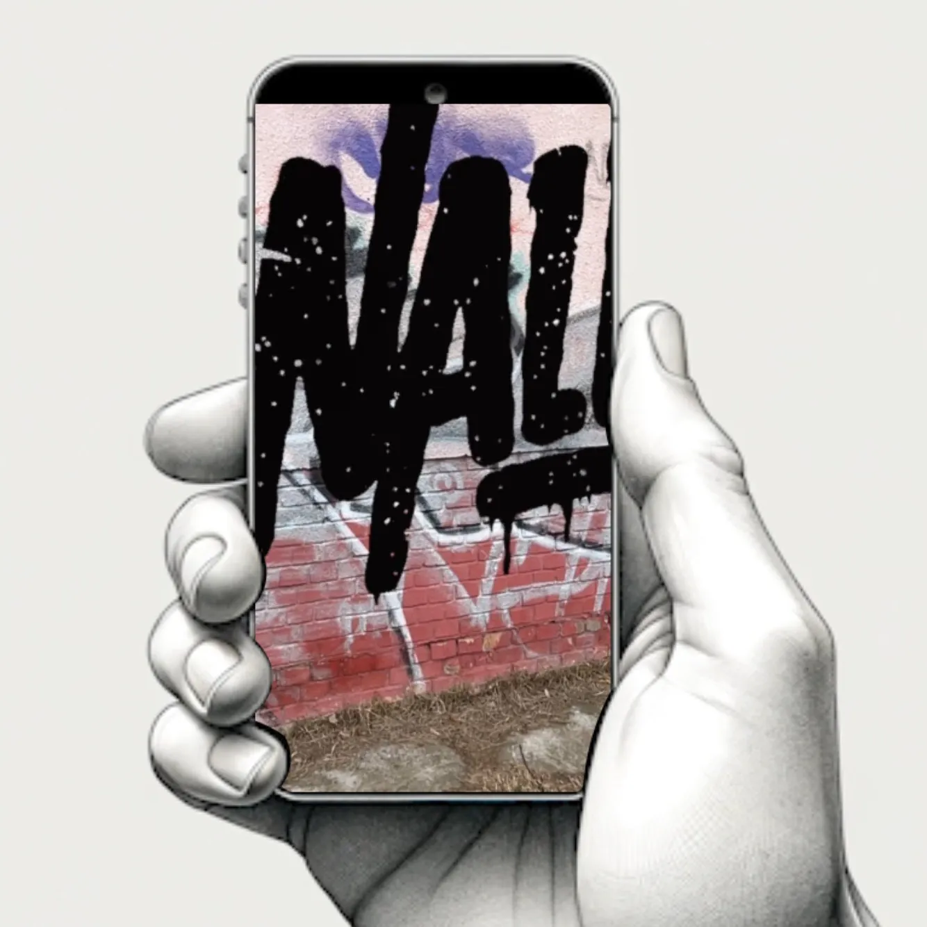 Wallz: App demo render: artwork locked to the wall