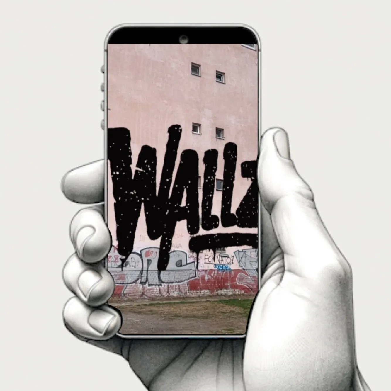 Wallz: App demo render: finished piece on the wall
