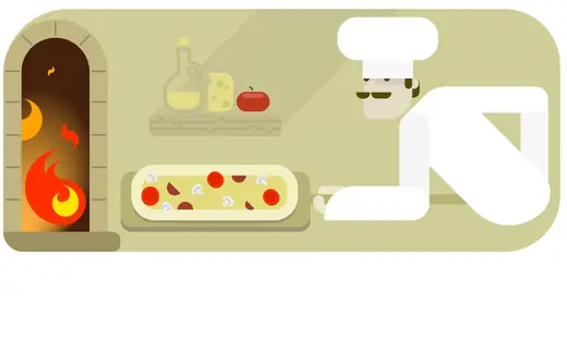 VivifyScrum EDU illustration of a chef with a pizza beside a wood oven